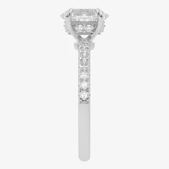 (G-H / Si1-Si2) Womens 1 CT. T.W. Lab Grown White Diamond 10K Gold Oval Side Stone Engagement Ring
