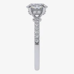 (G-H / Si1-Si2) Womens 1 CT. T.W. Lab Grown White Diamond 10K Gold Oval Side Stone Engagement Ring
