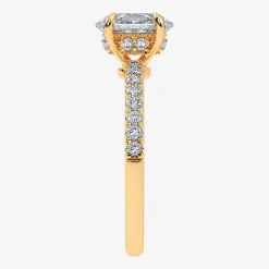 (G-H / Si1-Si2) Womens 1 CT. T.W. Lab Grown White Diamond 10K Gold Oval Side Stone Engagement Ring