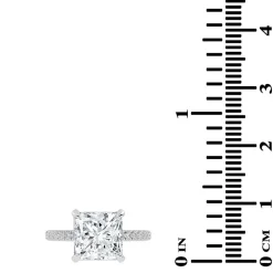 (G-H / Si1-Si2) Womens 2 1/4 CT. T.W. Lab Grown White Diamond 14K Gold Oval Side Stone Engagement Ring