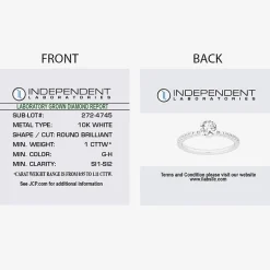 (G-H / Si1-Si2) Womens 1 CT. T.W. Lab Grown White Diamond 10K Gold Round Side Stone Engagement Ring