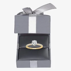 (G-H / Si1-Si2) Womens 1 CT. T.W. Lab Grown White Diamond 10K Gold Round Side Stone Engagement Ring