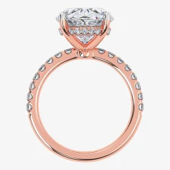 (G-H / Si1-Si2) Womens 5 1/2 CT. T.W. Lab Grown White Diamond 14K Gold Oval Side Stone Engagement Ring
