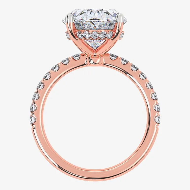 (G-H / Si1-Si2) Womens 5 1/2 CT. T.W. Lab Grown White Diamond 14K Gold Oval Side Stone Engagement Ring