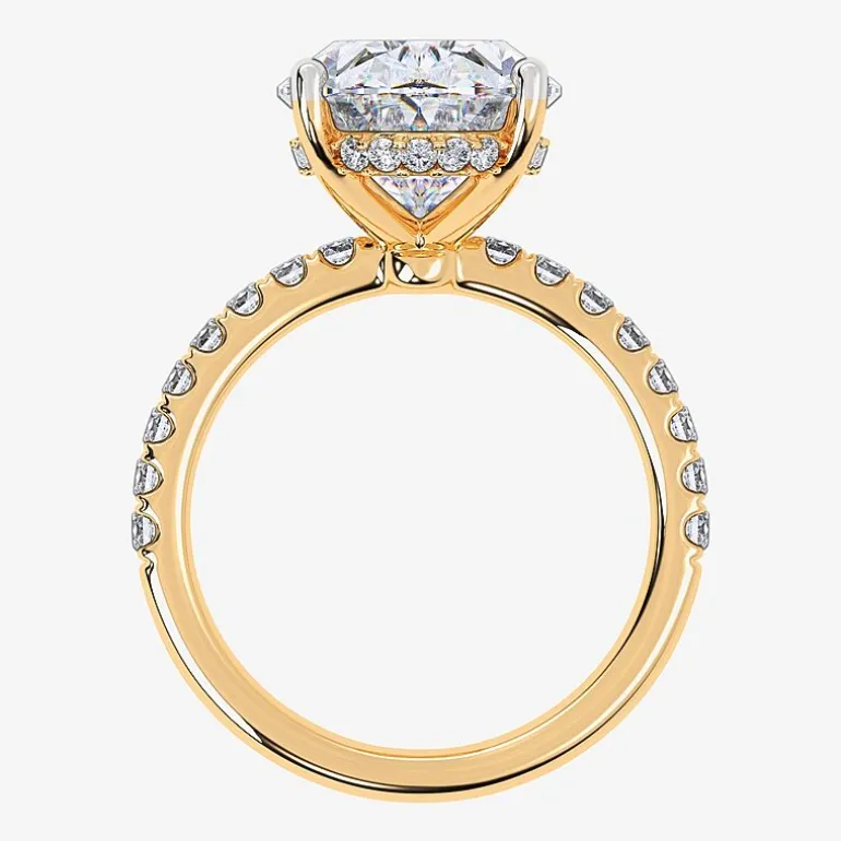 (G-H / Si1-Si2) Womens 5 1/2 CT. T.W. Lab Grown White Diamond 14K Gold Oval Side Stone Engagement Ring