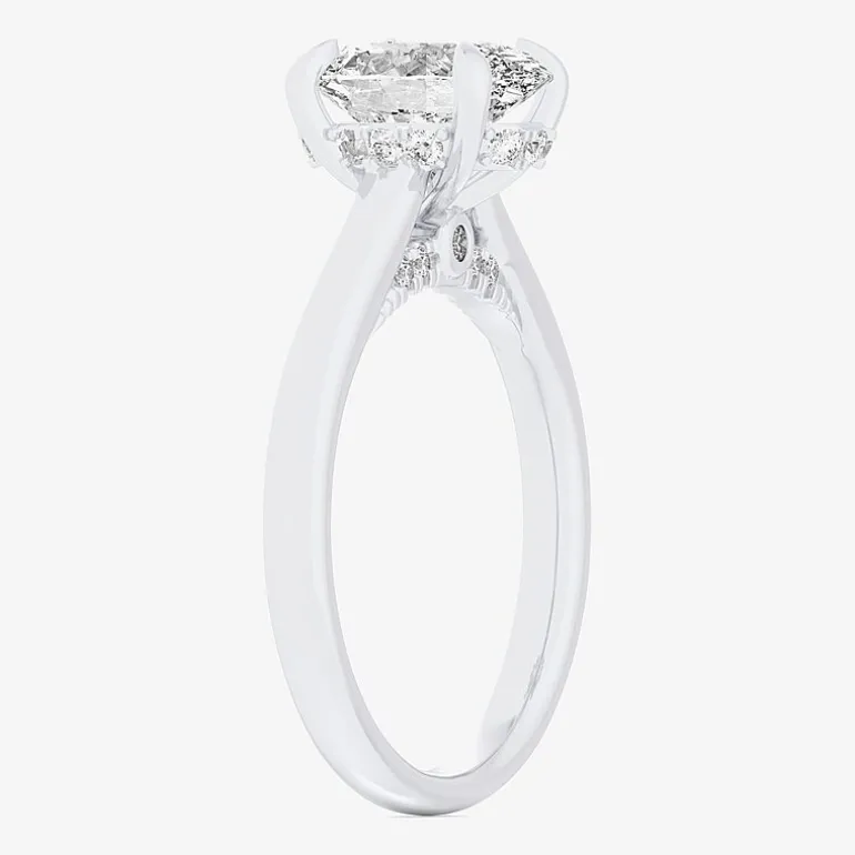 (G-H / Si1-Si2) Womens 2 1/5 CT. T.W. Lab Grown White Diamond 14K Gold Oval Engagement Ring