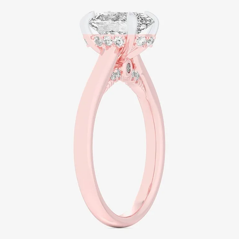 (G-H / Si1-Si2) Womens 2 1/5 CT. T.W. Lab Grown White Diamond 14K Gold Oval Engagement Ring