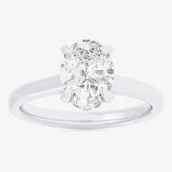(G-H / Si1-Si2) Womens 2 1/5 CT. T.W. Lab Grown White Diamond 14K Gold Oval Engagement Ring
