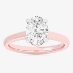 (G-H / Si1-Si2) Womens 2 1/5 CT. T.W. Lab Grown White Diamond 14K Gold Oval Engagement Ring