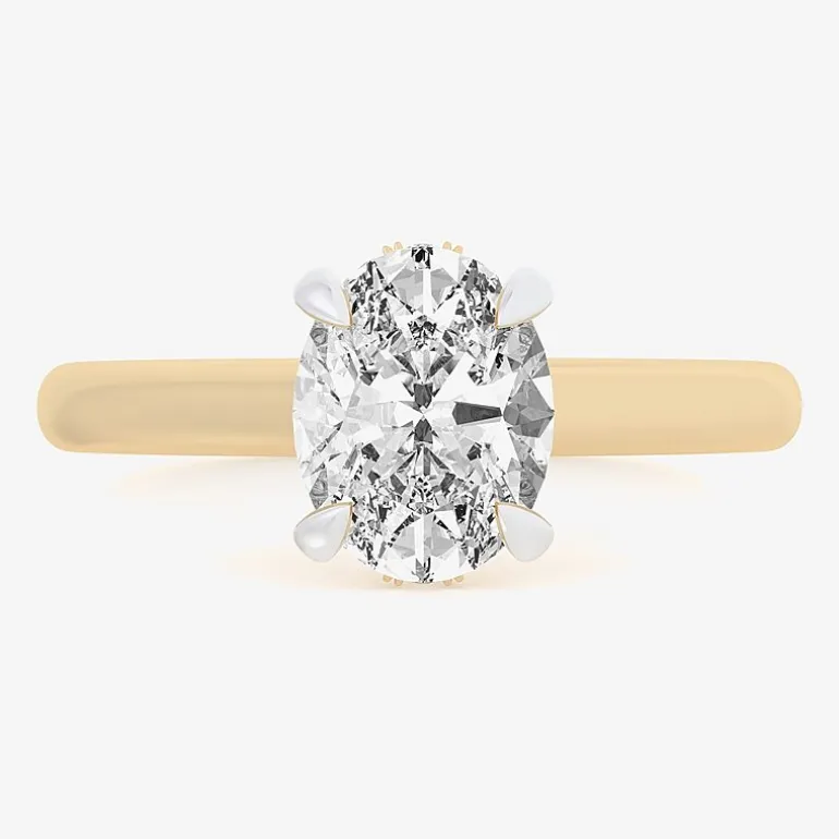 (G-H / Si1-Si2) Womens 2 1/5 CT. T.W. Lab Grown White Diamond 14K Gold Oval Engagement Ring