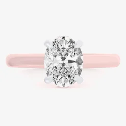 (G-H / Si1-Si2) Womens 2 1/5 CT. T.W. Lab Grown White Diamond 14K Gold Oval Engagement Ring