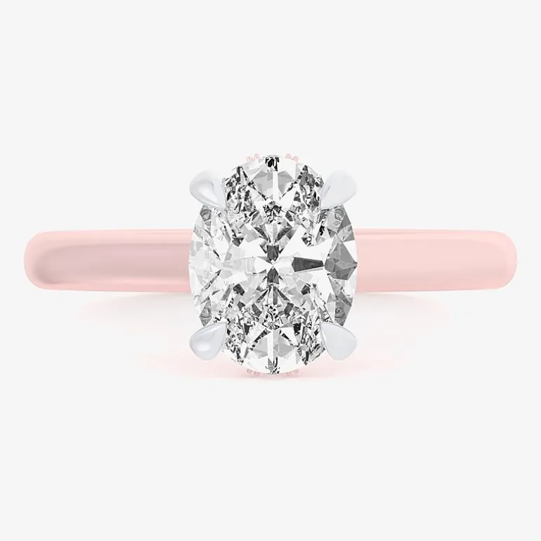 (G-H / Si1-Si2) Womens 2 1/5 CT. T.W. Lab Grown White Diamond 14K Gold Oval Engagement Ring