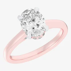 (G-H / Si1-Si2) Womens 2 1/5 CT. T.W. Lab Grown White Diamond 14K Gold Oval Engagement Ring