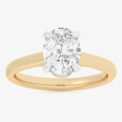 (G-H / Si1-Si2) Womens 2 1/5 CT. T.W. Lab Grown White Diamond 14K Gold Oval Engagement Ring