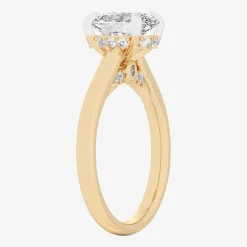 (G-H / Si1-Si2) Womens 2 1/5 CT. T.W. Lab Grown White Diamond 14K Gold Oval Engagement Ring