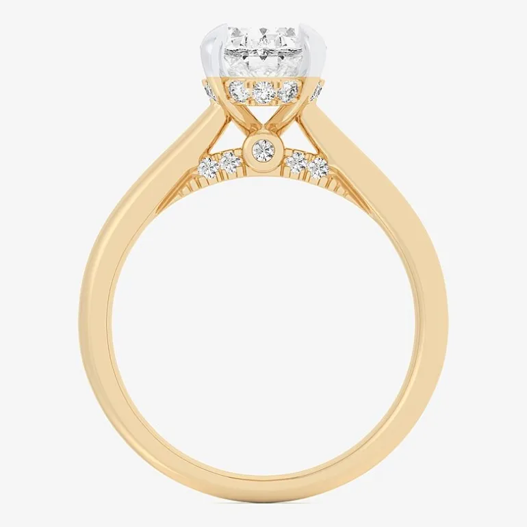 (G-H / Si1-Si2) Womens 2 1/5 CT. T.W. Lab Grown White Diamond 14K Gold Oval Engagement Ring