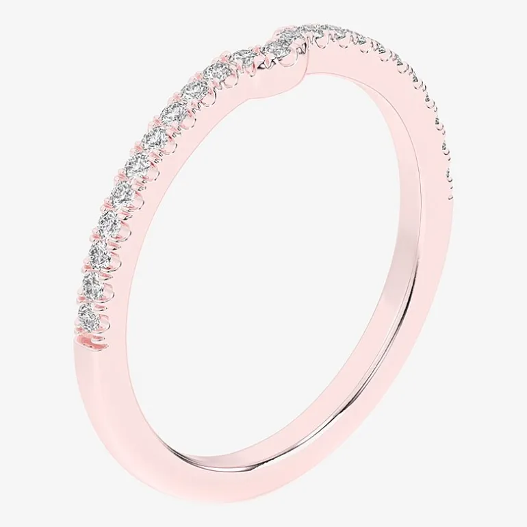 (G-H / Si1-Si2) Womens 1/6 CT. T.W. Lab Grown White Diamond 14K Gold Wedding Band