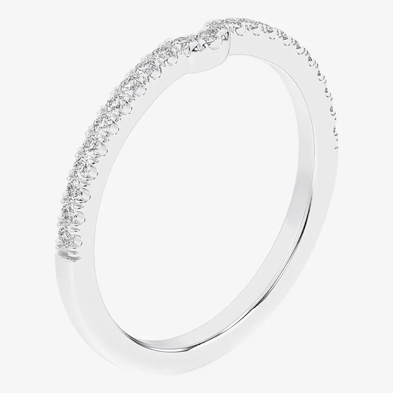 (G-H / Si1-Si2) Womens 1/6 CT. T.W. Lab Grown White Diamond 14K Gold Wedding Band