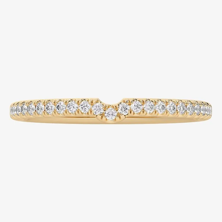 (G-H / Si1-Si2) Womens 1/6 CT. T.W. Lab Grown White Diamond 14K Gold Wedding Band