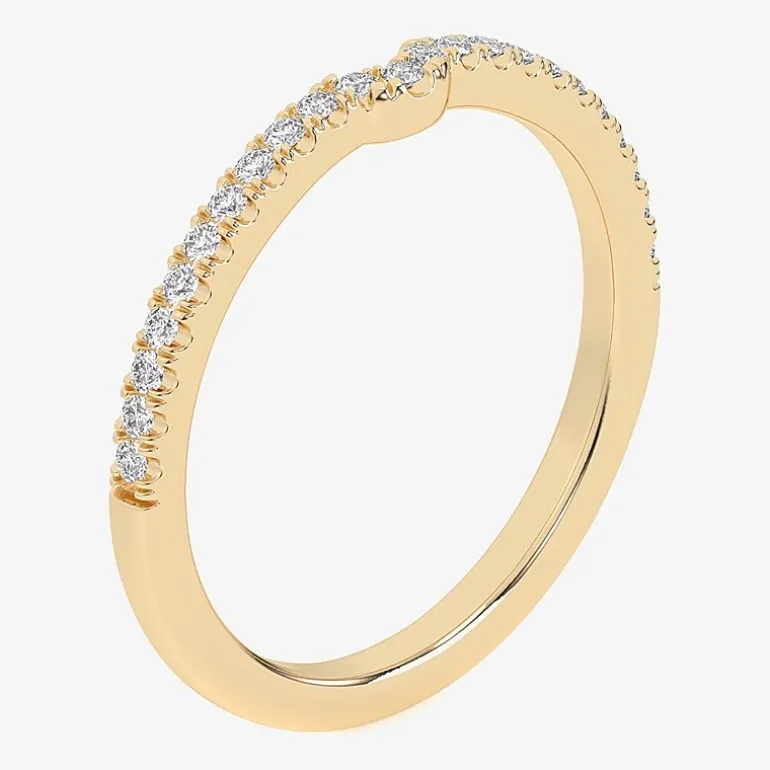 (G-H / Si1-Si2) Womens 1/6 CT. T.W. Lab Grown White Diamond 14K Gold Wedding Band