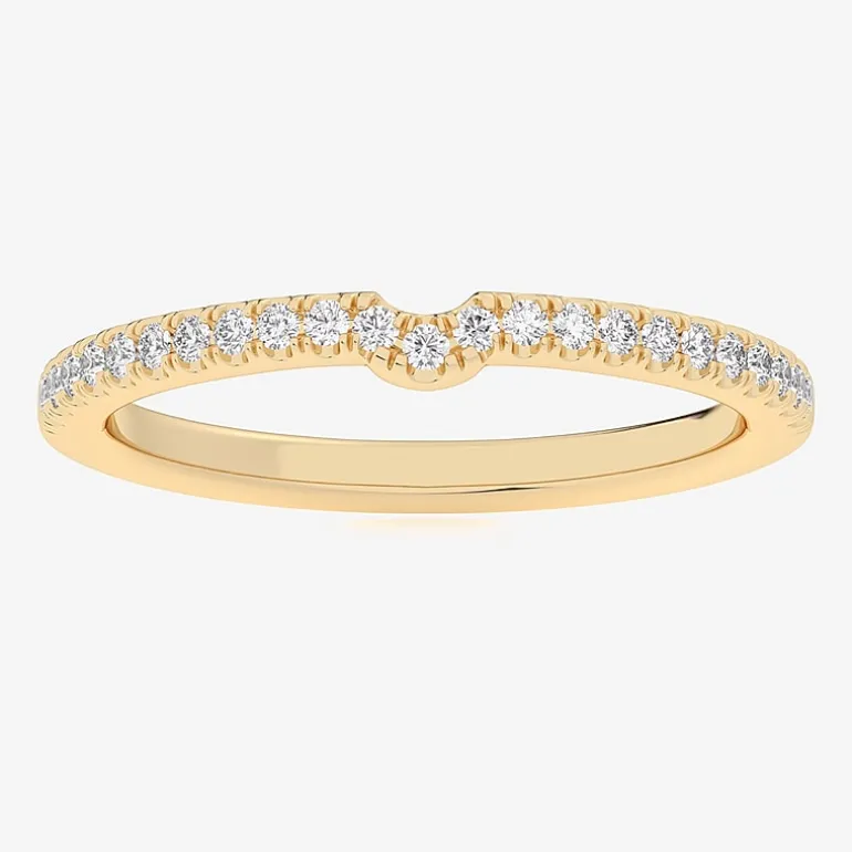 (G-H / Si1-Si2) Womens 1/6 CT. T.W. Lab Grown White Diamond 14K Gold Wedding Band