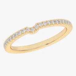 (G-H / Si1-Si2) Womens 1/6 CT. T.W. Lab Grown White Diamond 14K Gold Wedding Band
