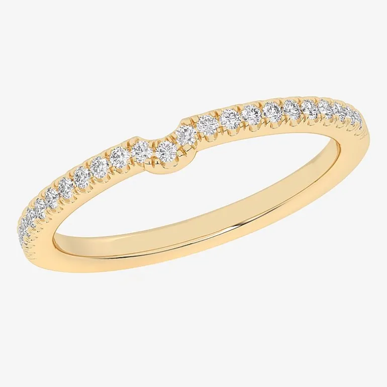 (G-H / Si1-Si2) Womens 1/6 CT. T.W. Lab Grown White Diamond 14K Gold Wedding Band