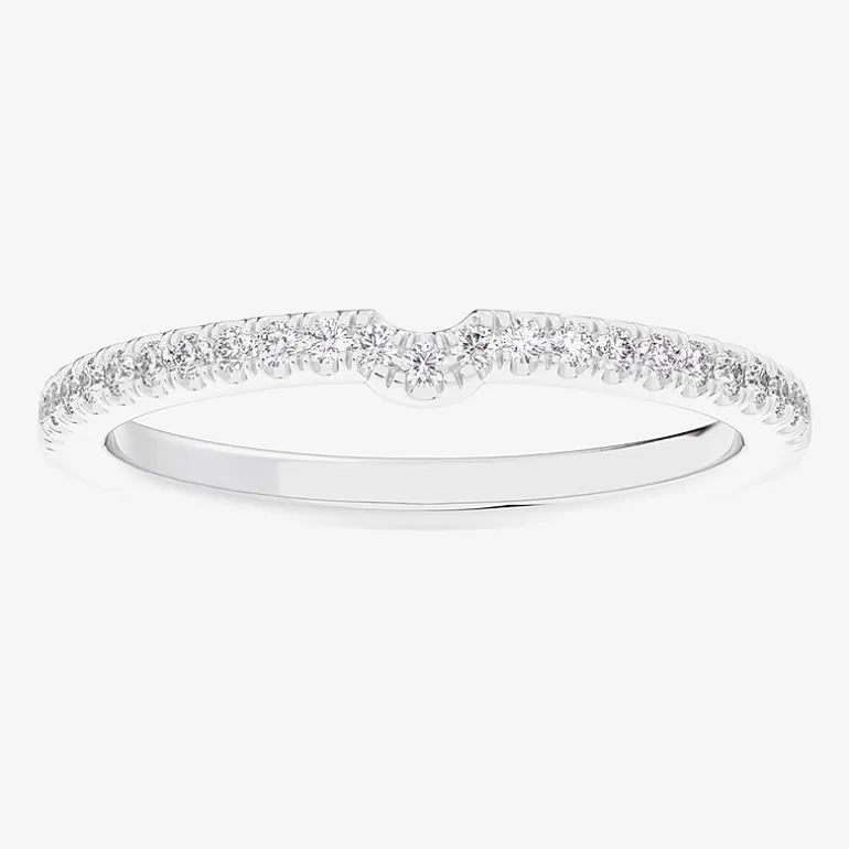 (G-H / Si1-Si2) Womens 1/6 CT. T.W. Lab Grown White Diamond 14K Gold Wedding Band