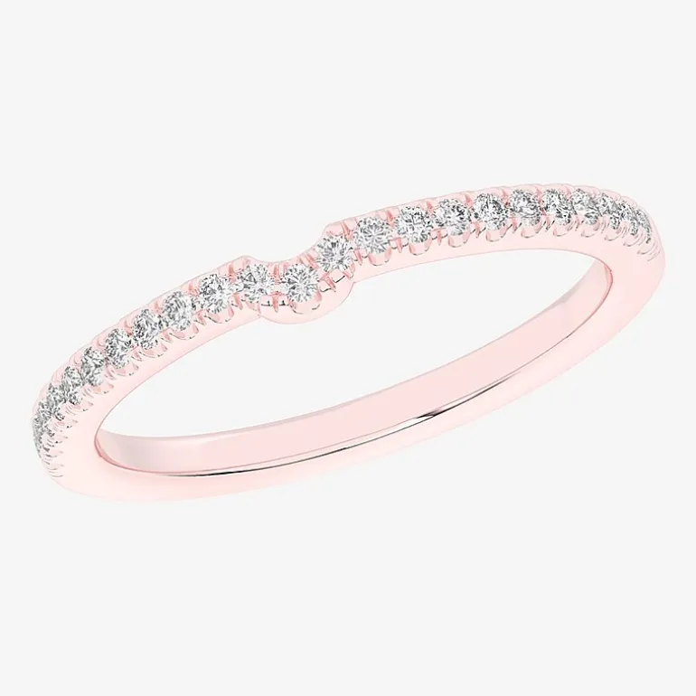 (G-H / Si1-Si2) Womens 1/6 CT. T.W. Lab Grown White Diamond 14K Gold Wedding Band
