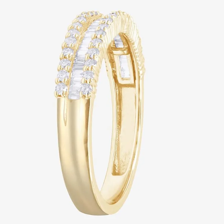(G-H / Vs2-Si1) Womens 1/2 CT. T.W. Lab Grown White Diamond 10K Gold Anniversary Band