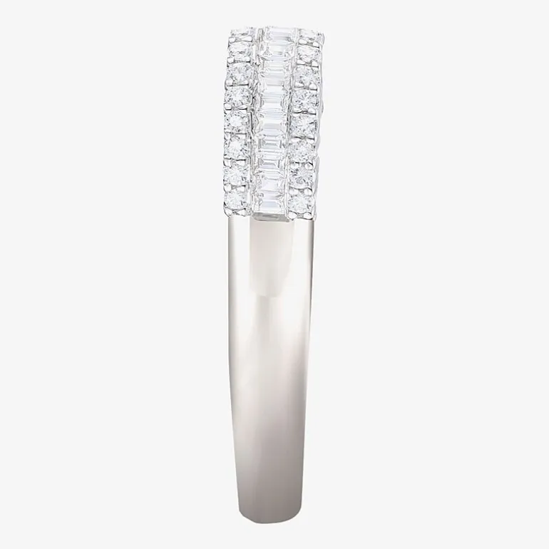 (G-H / Vs2-Si1) Womens 1/2 CT. T.W. Lab Grown White Diamond 10K Gold Anniversary Band