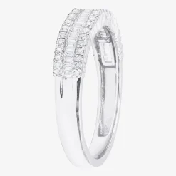 (G-H / Vs2-Si1) Womens 1/2 CT. T.W. Lab Grown White Diamond 10K Gold Anniversary Band