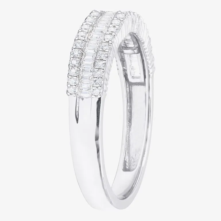 (G-H / Vs2-Si1) Womens 1/2 CT. T.W. Lab Grown White Diamond 10K Gold Anniversary Band