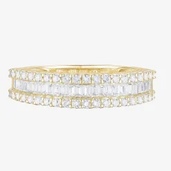 (G-H / Vs2-Si1) Womens 1/2 CT. T.W. Lab Grown White Diamond 10K Gold Anniversary Band