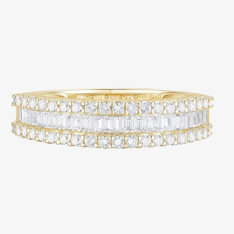 (G-H / Vs2-Si1) Womens 1/2 CT. T.W. Lab Grown White Diamond 10K Gold Anniversary Band