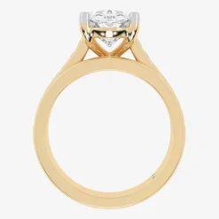 (G-H / Vs2-Si1) Womens 4 CT. T.W. Lab Grown White Diamond 14K Gold Oval Side Stone Bridal Set