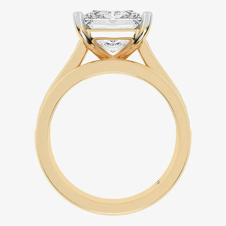 (G-H / Vs2-Si1) Womens 4 CT. T.W. Lab Grown White Diamond 14K Gold Side Stone Bridal Set