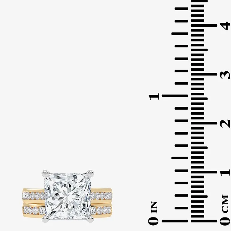 (G-H / Vs2-Si1) Womens 4 CT. T.W. Lab Grown White Diamond 14K Gold Side Stone Bridal Set