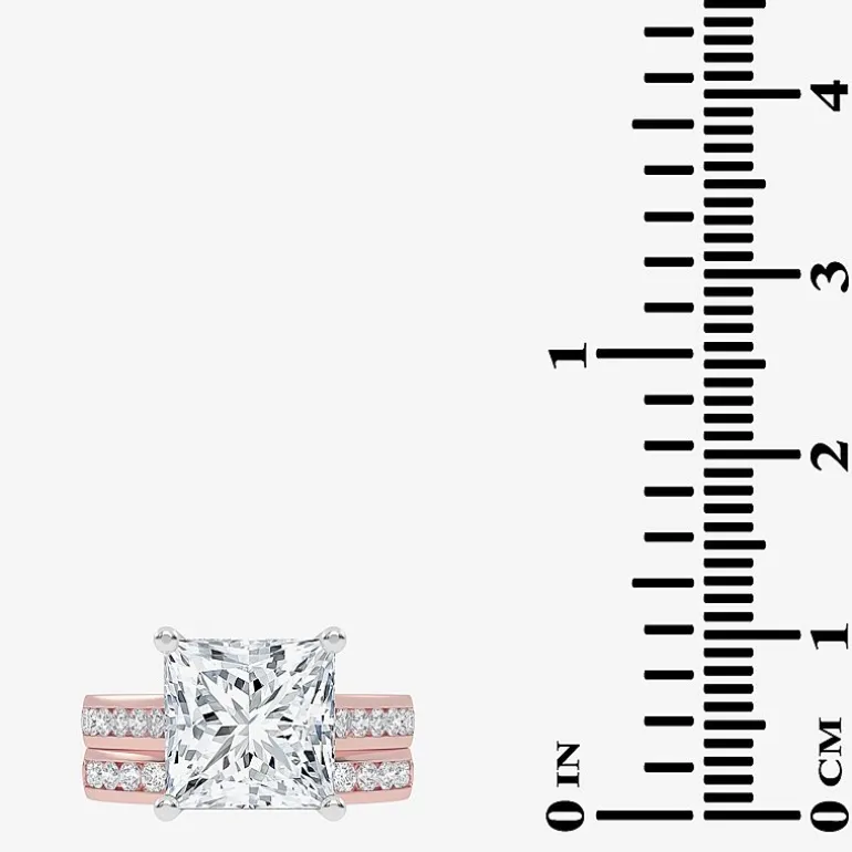 (G-H / Vs2-Si1) Womens 4 CT. T.W. Lab Grown White Diamond 14K Gold Side Stone Bridal Set