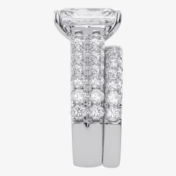 (G-H / Vs2-Si1) Womens 5 CT. T.W. Lab Grown White Diamond 14K Gold Side Stone Bridal Set