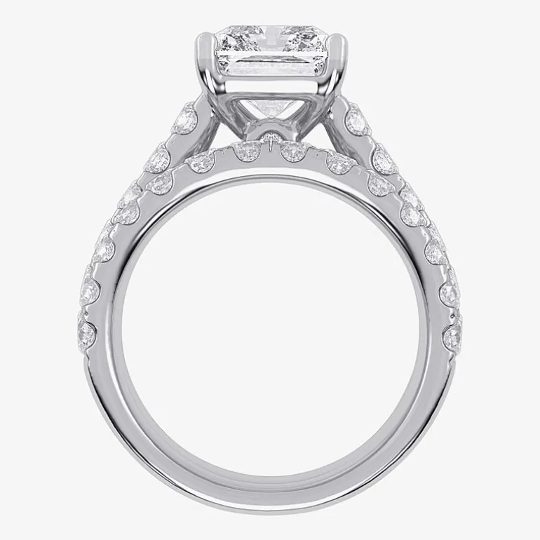 (G-H / Vs2-Si1) Womens 5 CT. T.W. Lab Grown White Diamond 14K Gold Side Stone Bridal Set