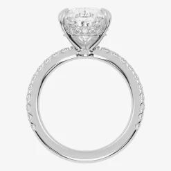 (G-H / Vs2-Si1) Womens 3 1/2 CT. T.W Lab Grown White Diamond 14K Gold Pear Side Stone Engagement Ring