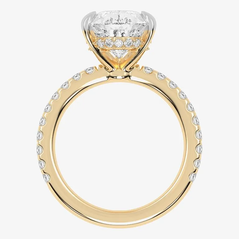 (G-H / Vs2-Si1) Womens 3 1/2 CT. T.W Lab Grown White Diamond 14K Gold Pear Side Stone Engagement Ring