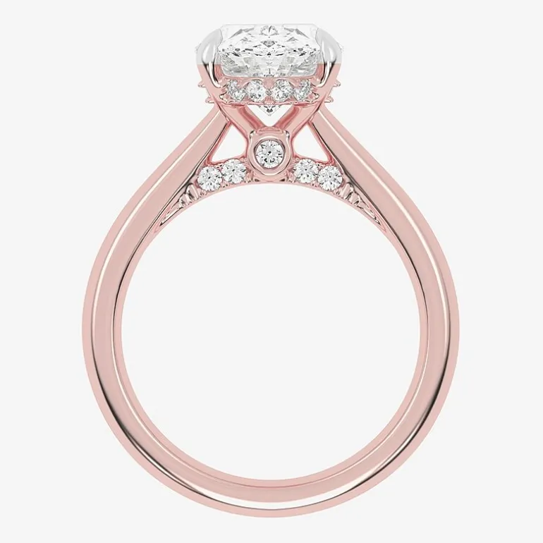 (G-H / Vs2-Si1) Womens 3 1/4 CT. T.W. Lab Grown White Diamond 14K Gold Oval Solitaire Engagement Ring