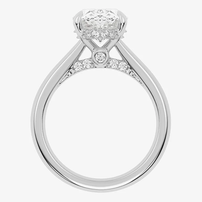 (G-H / Vs2-Si1) Womens 3 1/4 CT. T.W. Lab Grown White Diamond 14K Gold Oval Solitaire Engagement Ring
