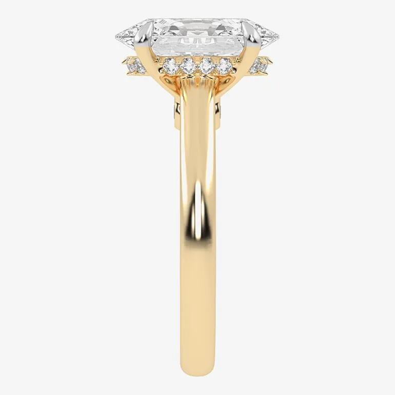 (G-H / Vs2-Si1) Womens 3 1/4 CT. T.W. Lab Grown White Diamond 14K Gold Oval Solitaire Engagement Ring