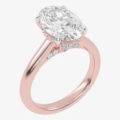 (G-H / Vs2-Si1) Womens 3 1/4 CT. T.W. Lab Grown White Diamond 14K Gold Oval Solitaire Engagement Ring