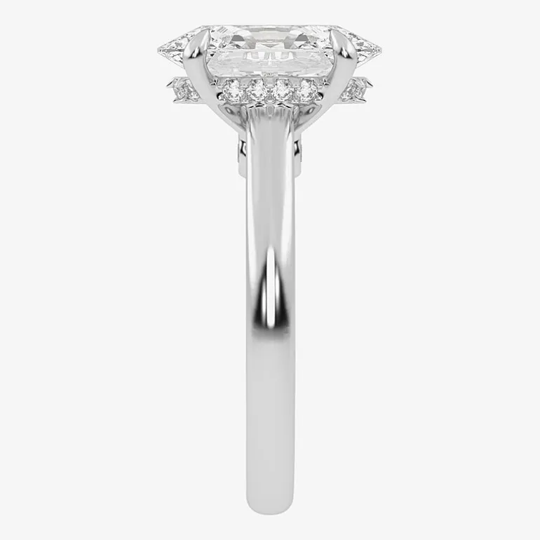 (G-H / Vs2-Si1) Womens 3 1/4 CT. T.W. Lab Grown White Diamond 14K Gold Oval Solitaire Engagement Ring