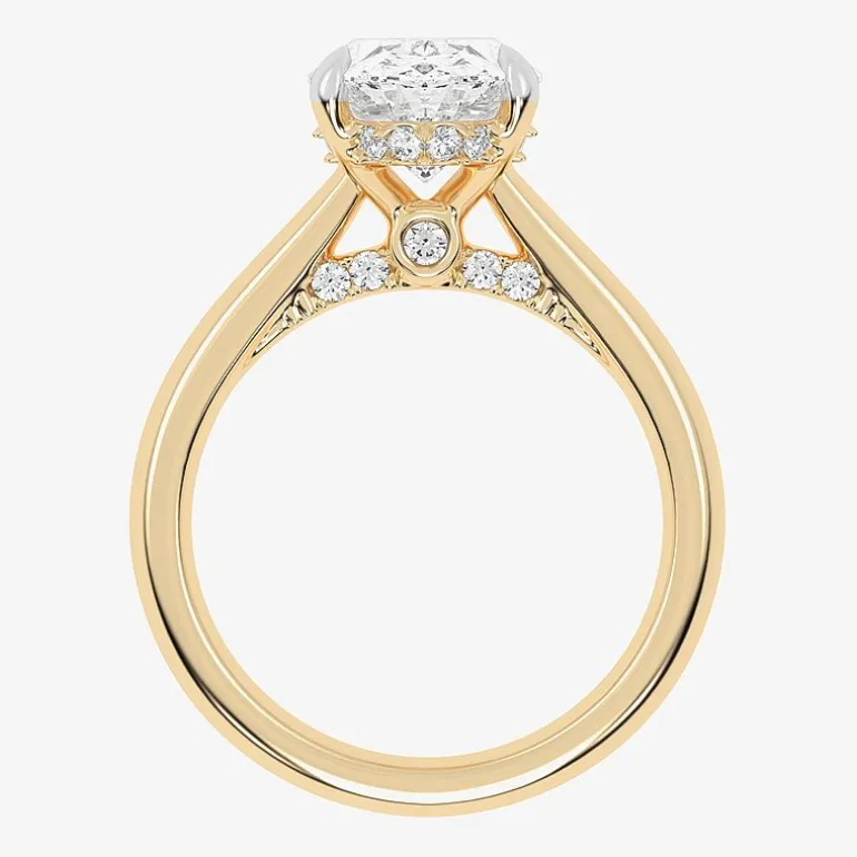 (G-H / Vs2-Si1) Womens 3 1/4 CT. T.W. Lab Grown White Diamond 14K Gold Oval Solitaire Engagement Ring