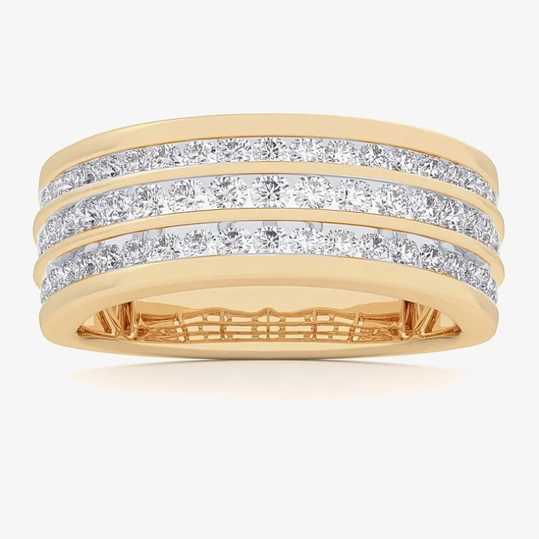 (G-H / Vs1-Vs2) Womens 1 CT. T.W. Lab Grown White Diamond 10K Gold Anniversary Band